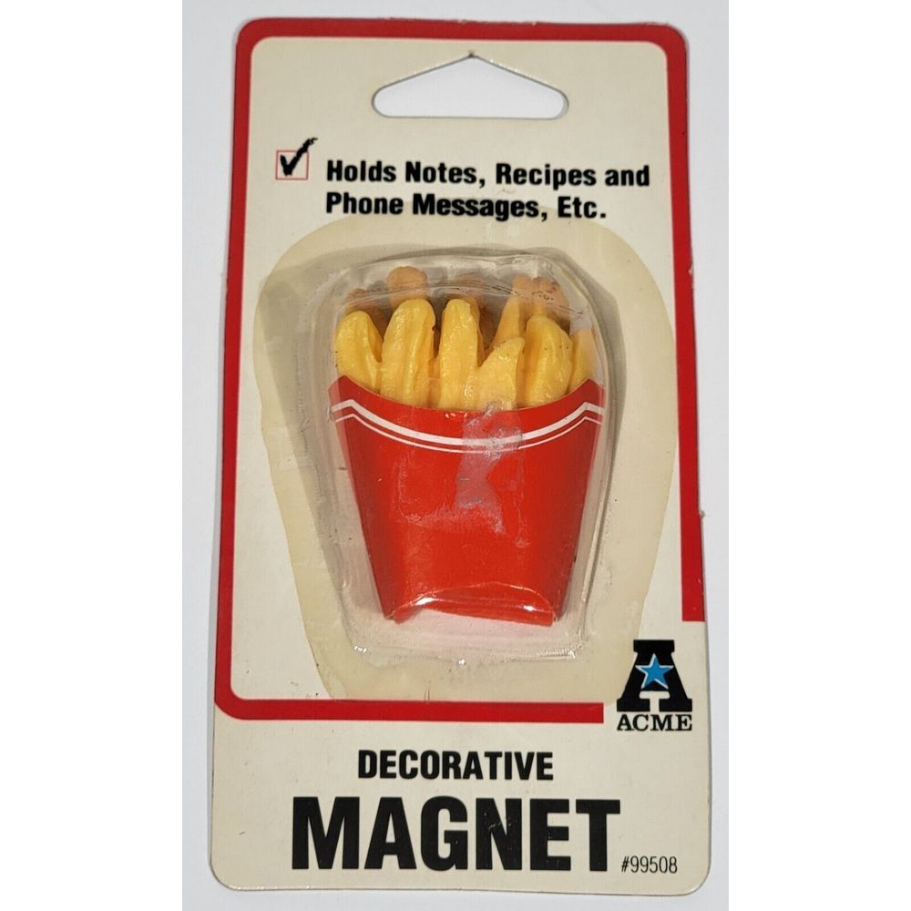 Acme 3D French Fry Fries Food Rubber Plastic Refrigerator Magnet New Old Stock